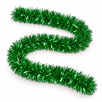 Ghirlandă din beteală 6cm verde metalizat, 2 m – imagine de produs în studio