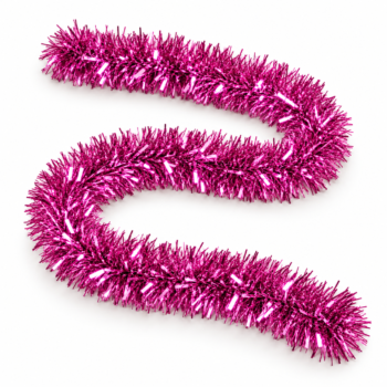 Ghirlandă de beteală 6cm magenta metalizat, 2 m – imagine de produs realizată în studio