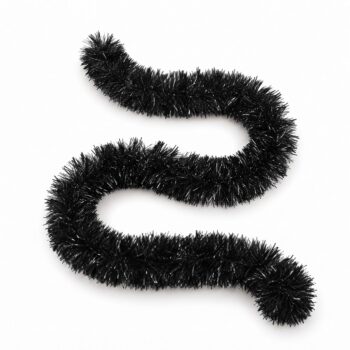 Ghirlandă din beteală 9cm, negru metalizat, 2 m – imagine de produs realizată în studio
