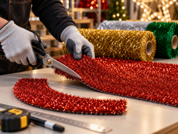 Crose și modelați covorul de tinsel pentru figurine decorative