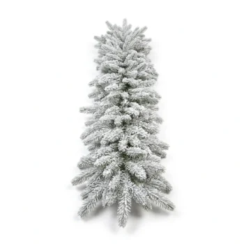 Ghirlandă de Crăciun A-401 cu aspect de zăpadă și chiciură alpină – 180 cm, pe fundal alb