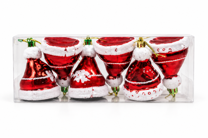 Mini Santa hats Christmas decorations, boxed set